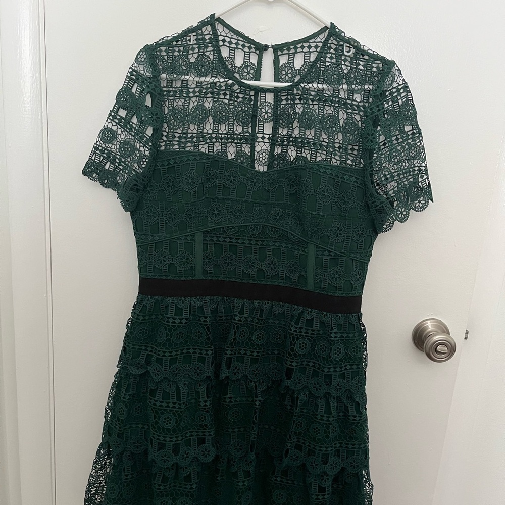 Elegant Green Lace Dress